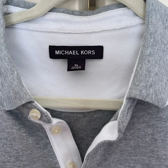 Michael Kors Men’s Short Sleeve Polo Golf Shirt Size XL Gray - Picture 2 of 5
